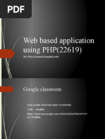 Web Based Application Using PHP (22619) : Mrs Priya Ramesh Rangdal (Zade)