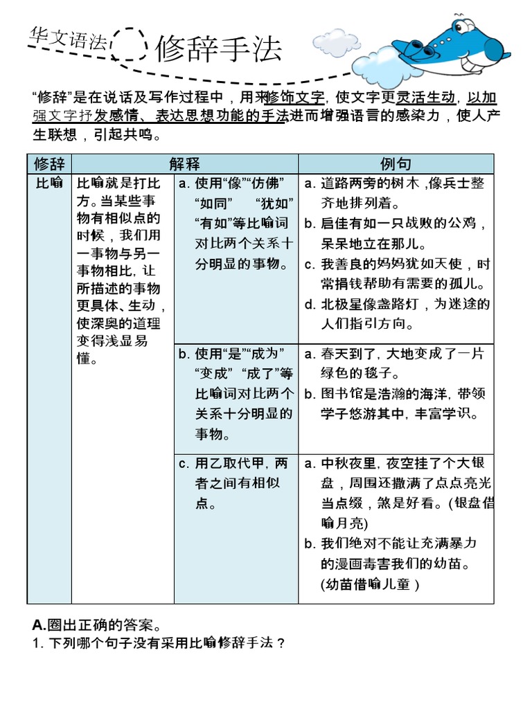 10无声合唱团修辞（比喻） | PDF