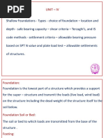 Unit-IV Shallow Foundations