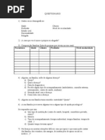 QUESTIONÁRIO   - acompanhamento PSF