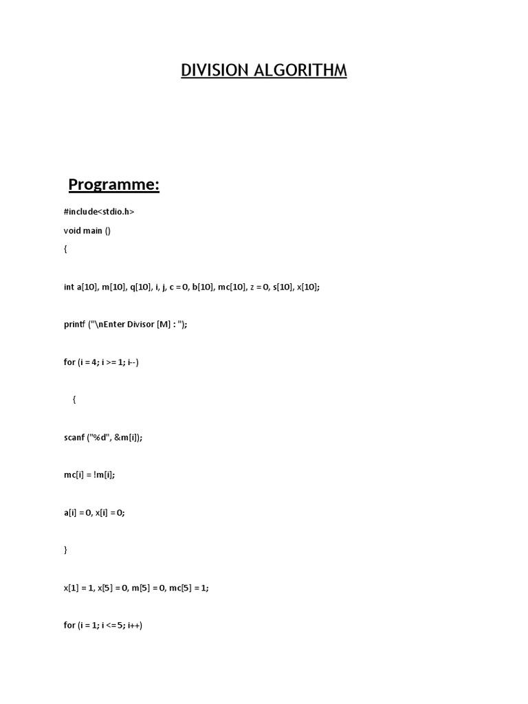 Division Algorithm | PDF | Algorithms | Abstract Algebra