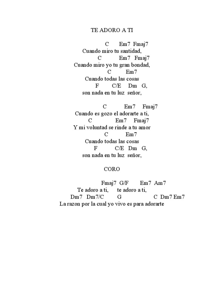 Te Adoro A Ti | PDF