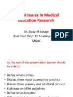 Ethical Issues in Medical Education Research
