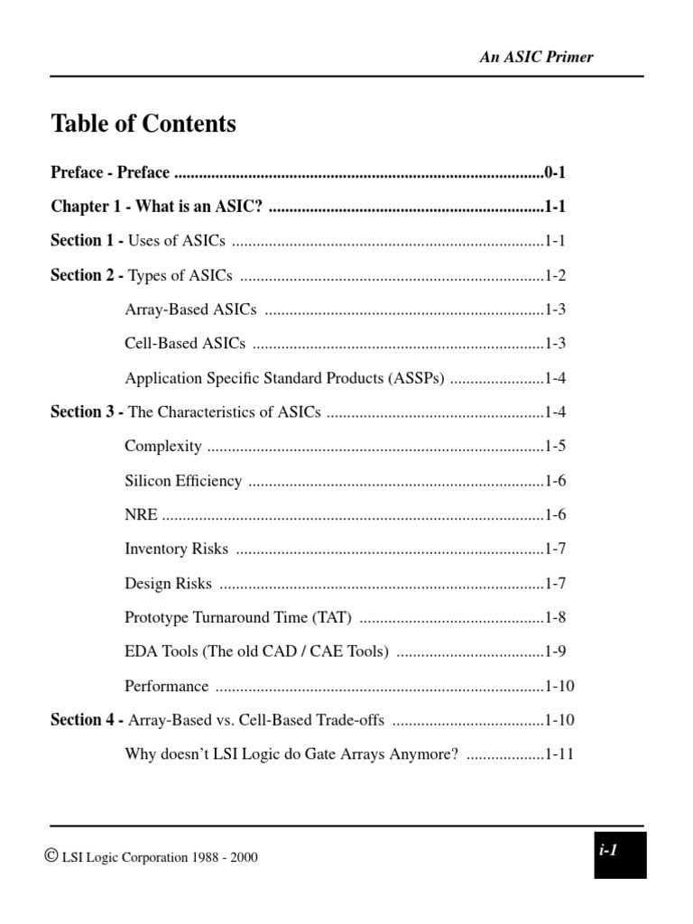 An ASIC Primer: LSI Logic Corporation 1988 - 2000 | PDF | Integrated ...