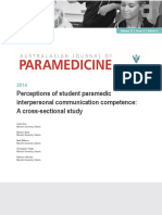 Perceptions of Student Paramedic Interpersonal Communication Competence: A Cross-Sectional Study