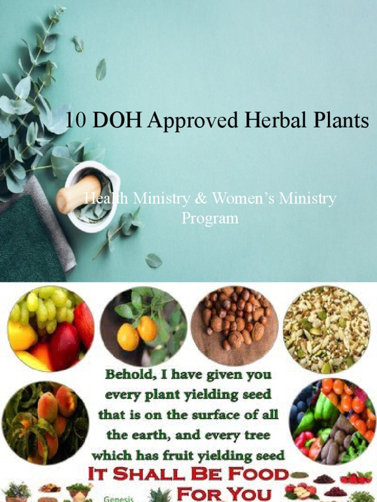 10 DOH Approved Herbal Plants PDF Diarrhea Wound
