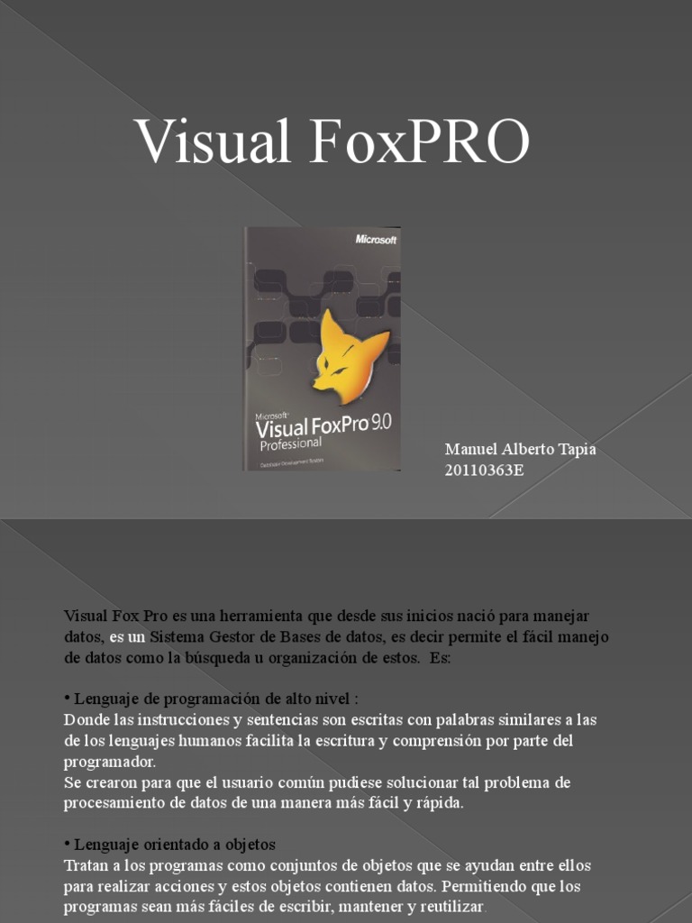 Introducción a Visual FoxPro | PDF | Bases de datos | Lenguaje de ...