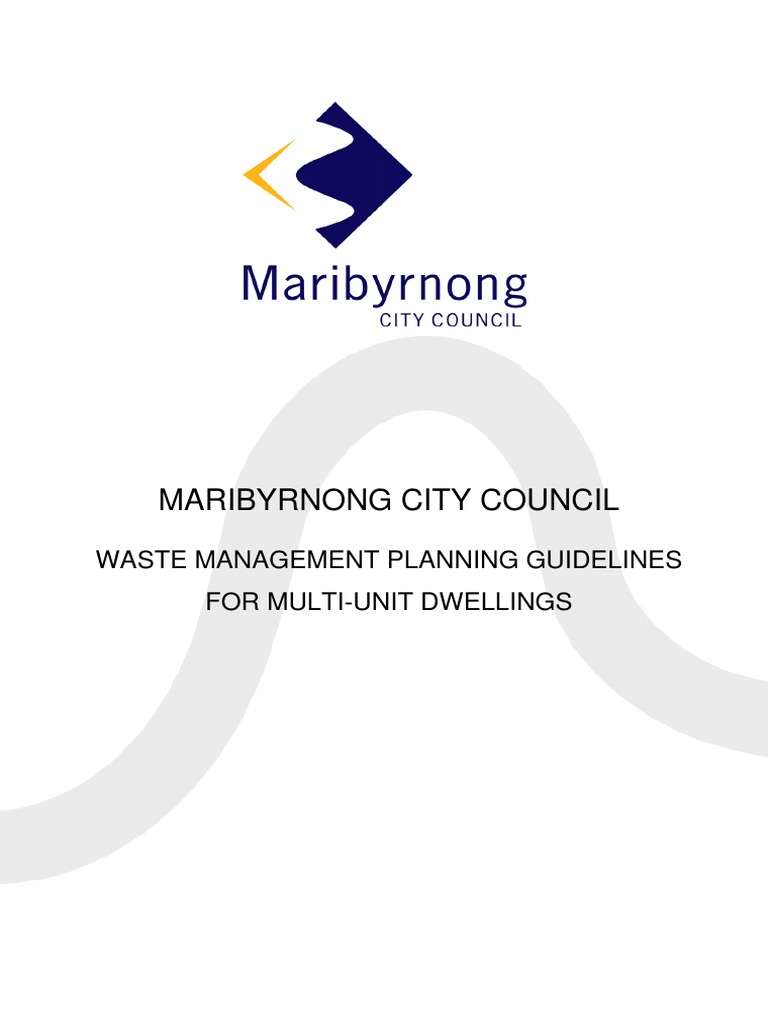Maribyrnong City Council Waste Management Planning Guidelines For