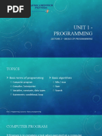 Lecture 2 - Basic of Programming