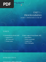 Lecture 3 - Introduction To C# and