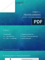 Lecture 4 - Conditional Statement