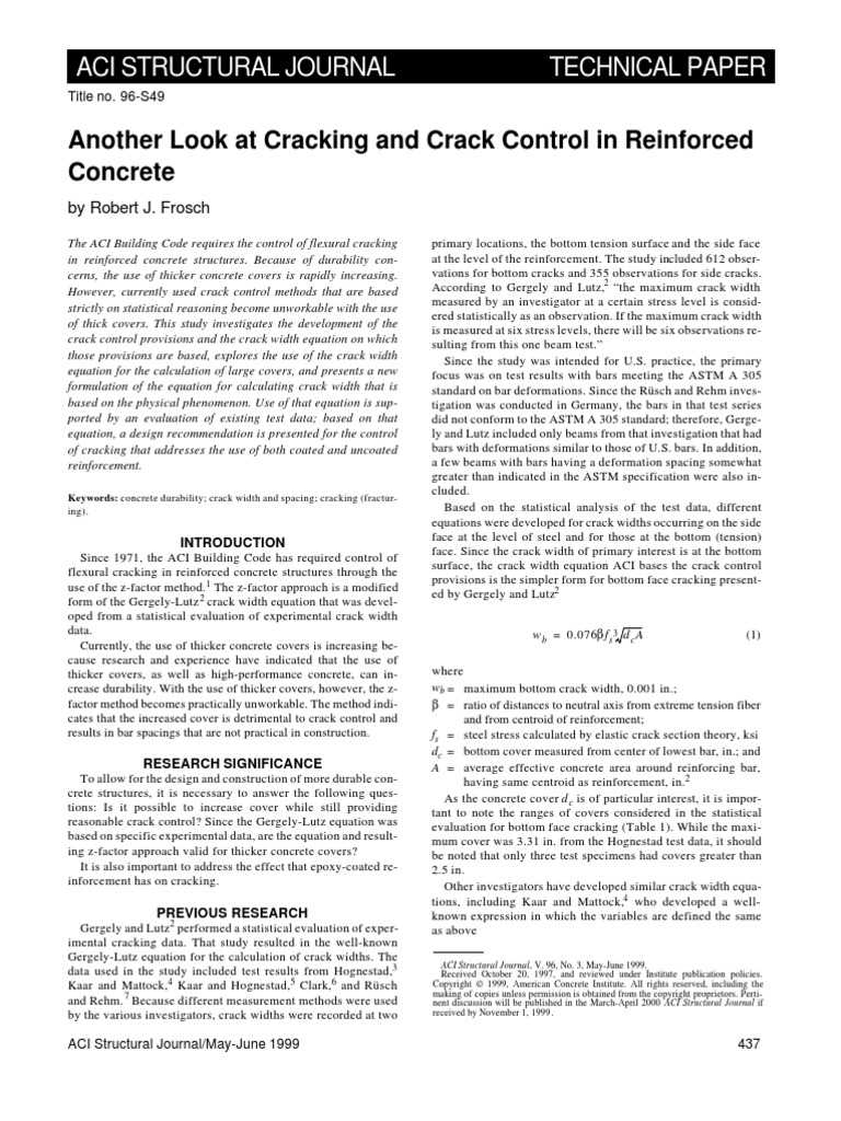 Another Look at Cracking and Crack Control | PDF | Reinforced Concrete ...