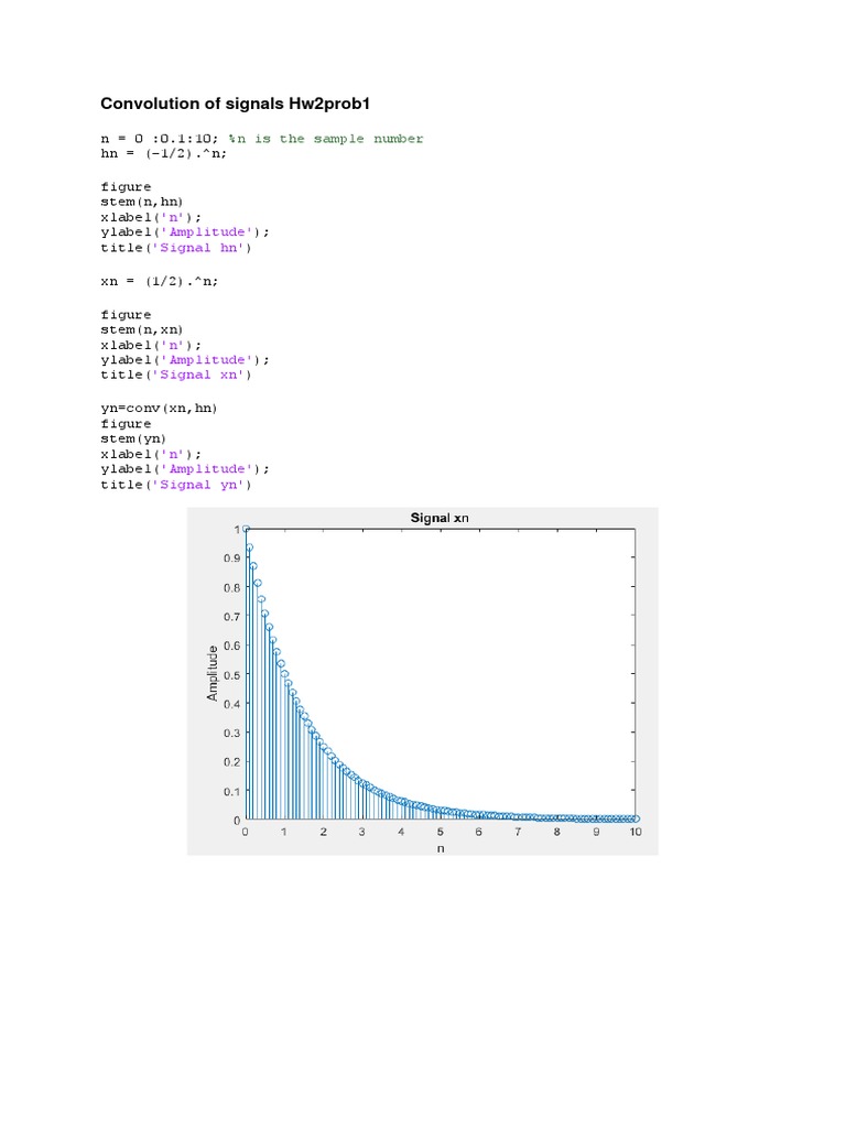 Analysis of Signals and Convolution Using MATLAB PDF Digital Signal