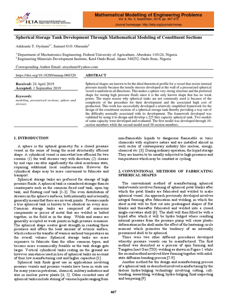 Spherical Storage | PDF | Sphere | Stress (Mechanics)