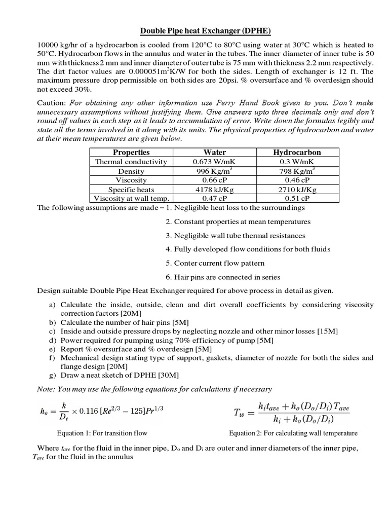 Double Pipe Heat Exchanger Design Guide | PDF | Heat Transfer | Heat ...