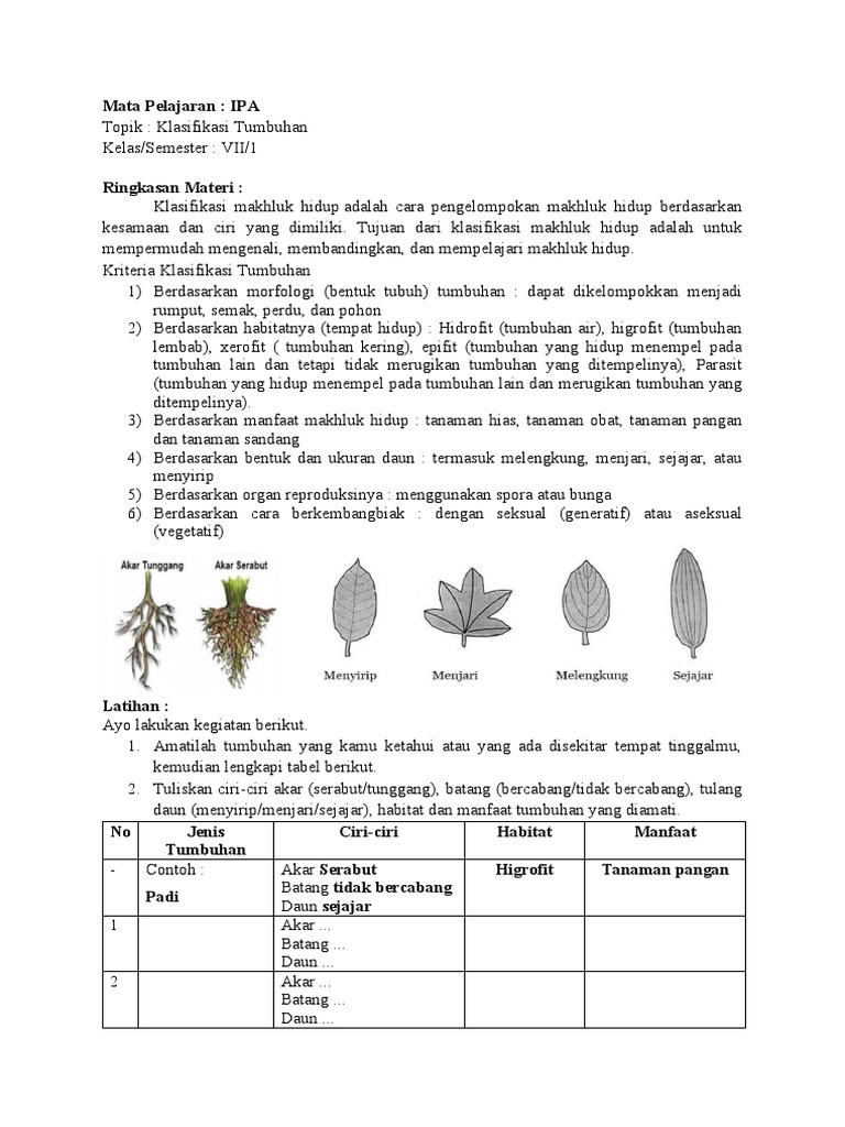 Topik Klasifikasi Tumbuhan P5 | PDF
