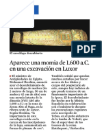 Aparece Una Momia Del 1600 A.C. en Luxor