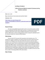 #2 E-Commerce or Online Selling in Pandemic Analyzing The Paradigm Shift of Consumer Behavior Towards E-Commerce During Pandemic Lockdown