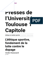 L'éthique en matière sportive - L’éthique sportive, fondement de la lutte contre le dopage - Presses de l’Université Toulouse 1 Capitole