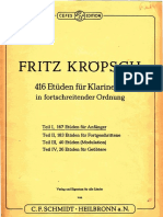 Kröpsch 416 Etüden Für Klarinette Teil I. Etüden Für Anfanger