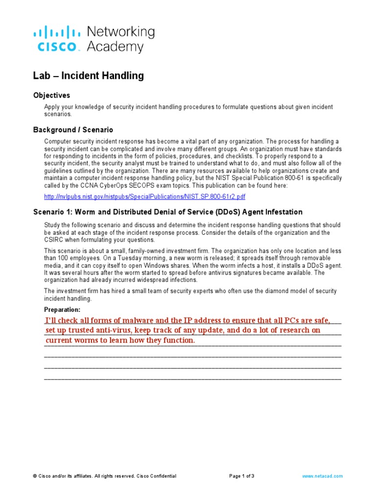 Incident Handling Lab Scenarios | PDF | Antivirus Software | Security ...