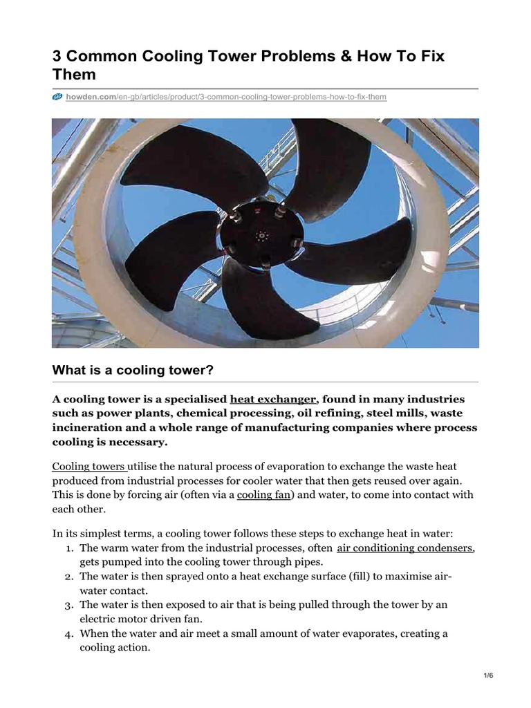 3 Common Cooling Tower Problems PDF Corrosion Heat Exchanger