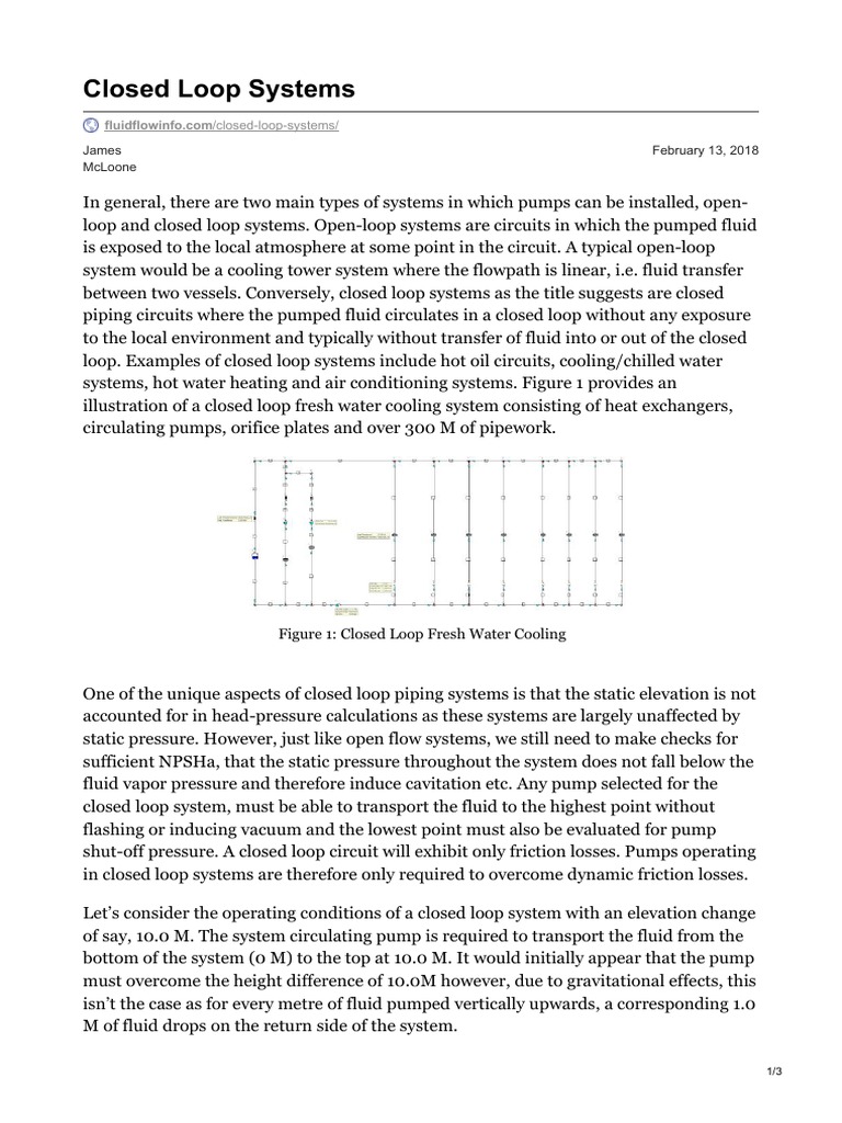 Closed Loop Pump System Overview | PDF | Control Theory | Pump