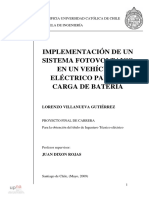 Implementación de Un Sistema Fotovoltaico en Un Vehículo Eléctrico para La Carga de Bateria