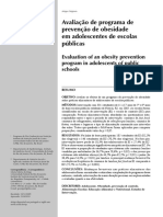 Tema B - texto 4 - artigo avaliação de programa de prevenção de obesidade em adolescentes de escolas publicas