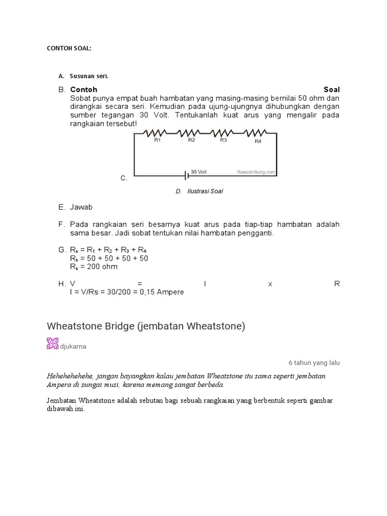 Soal dan Pembahasan Jembatan Wheatstone | PDF | Sains & Matematika