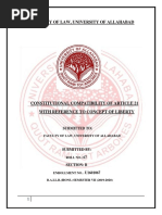 Constitutional Compatibility of Article 21 With Reference To Concept of Liberty