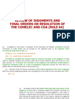 R64 Review of Judgments and Final Orders or Resolutions of COMELEC and COA