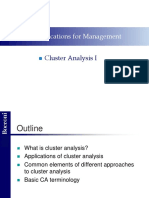 Applications For Management: Cluster Analysis I