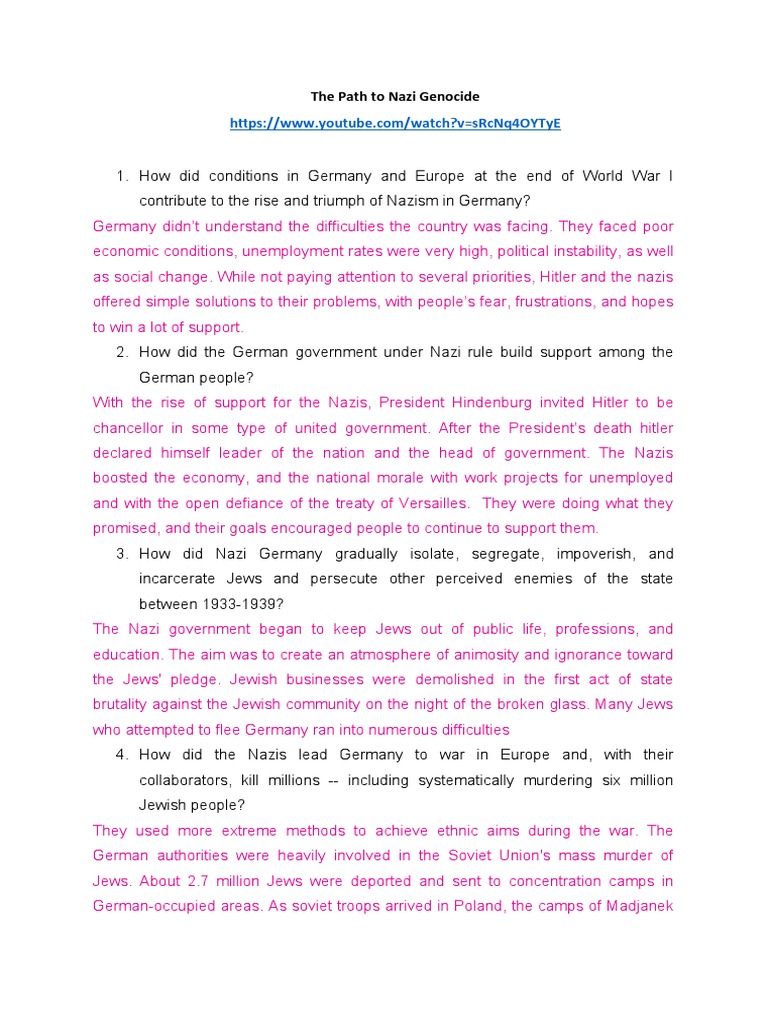 The Path To Nazi Genocide PDF