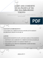 ARALIN 5- Nagagamit Ang Cohesive Devices Sa Pagsulat Ng Sariling