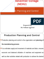 Production Planning and Control: Prepared By, Mr. Nishant Agrawal