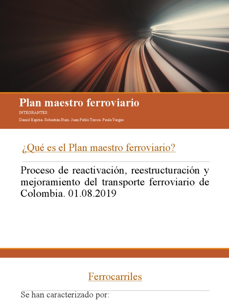 Plan Maestro Ferroviario Pdf Bogotá Transporte