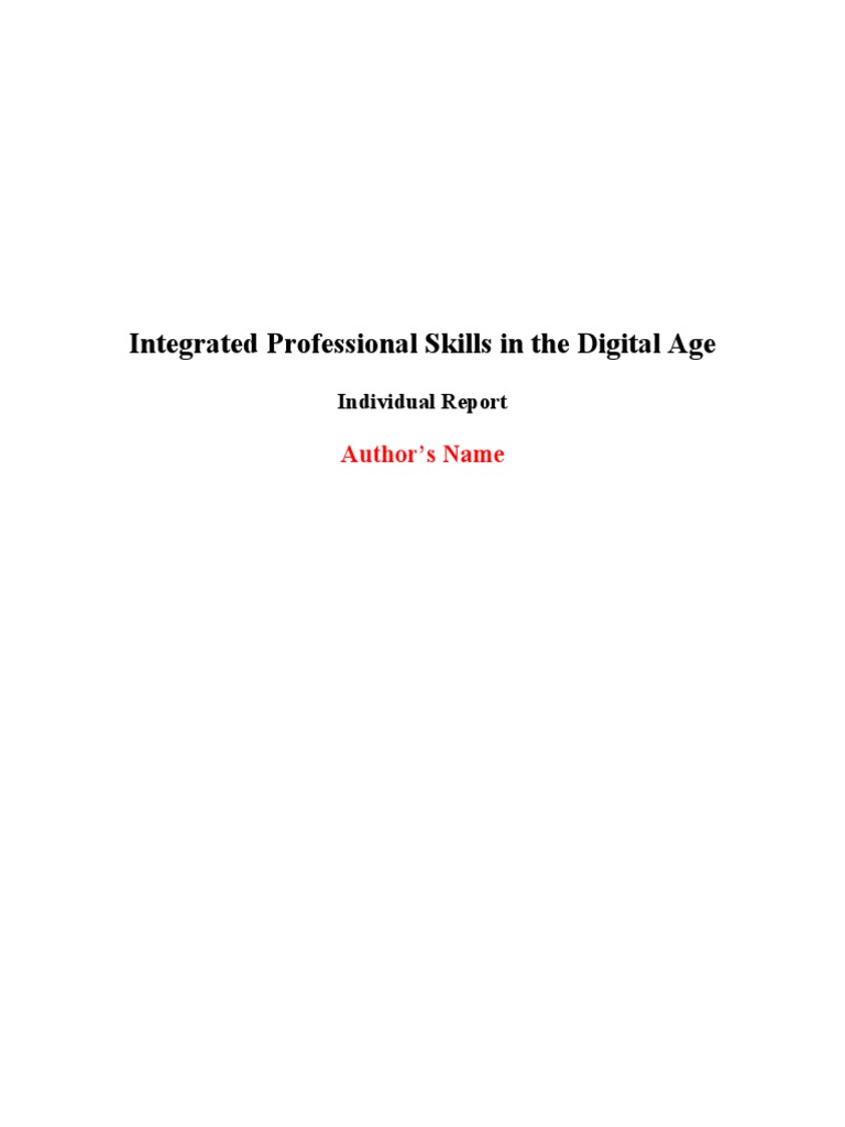 DRAFT-Integrated Professional Skills in The Digital Age | PDF | Blog ...