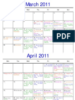 2011 Calendar (Mar, Apr, May &amp Jun)