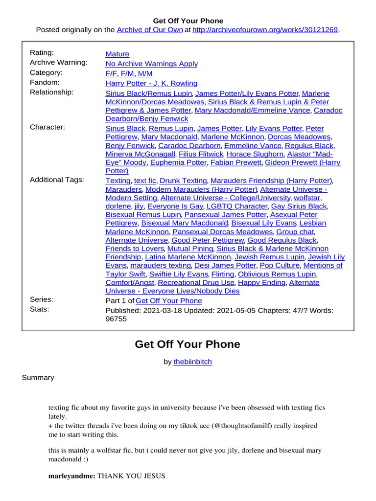 Get Off Your Phone (1) - 210509 - 165633 | PDF | Harry Potter | Harry Potter  Universe