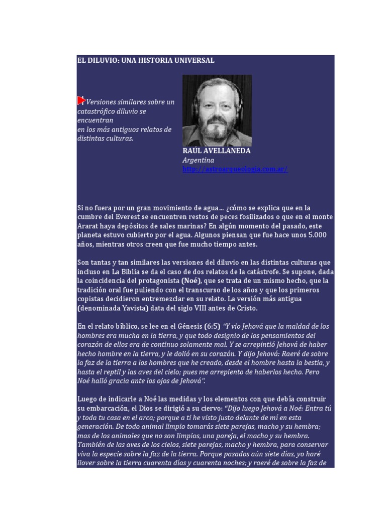 El Diluvio | PDF | Mito de la inundación | Arca de Noé