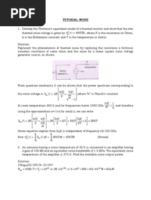 Noise Figure and Temperature Analysis | PDF | Signal To Noise