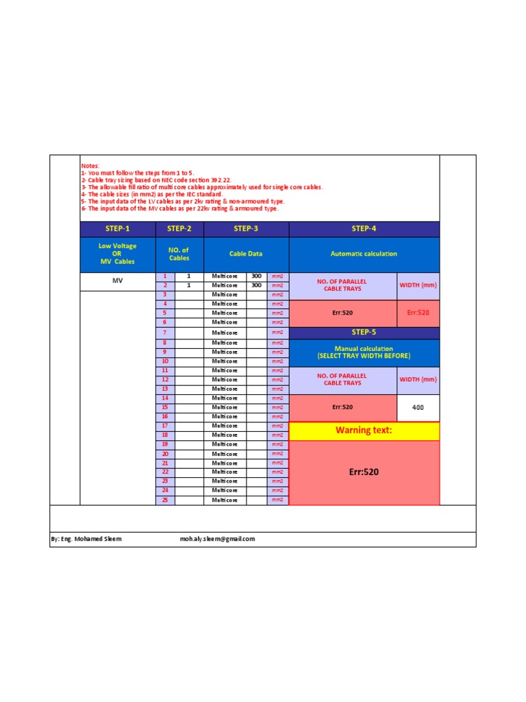 Cable Sizing and Calculation Guide | PDF | Electronic Engineering ...