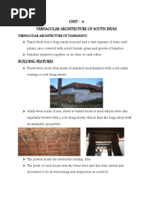 Unit - 4 Vernacular Architecture of South India