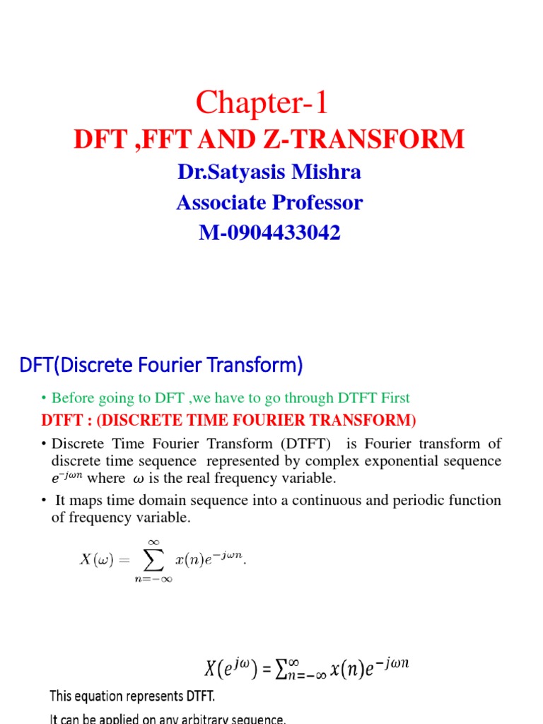DFT, FFT, and Z-Transform Concepts | PDF | Discrete Fourier Transform ...