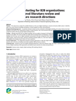 Digital Marketing For B2B Organizations: Structured Literature Review and Future Research Directions