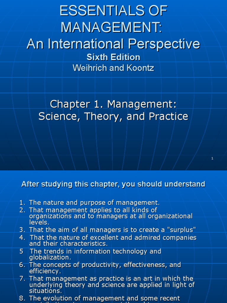 Chapter 1. Management Science, Theory, and Practice PDF Economic