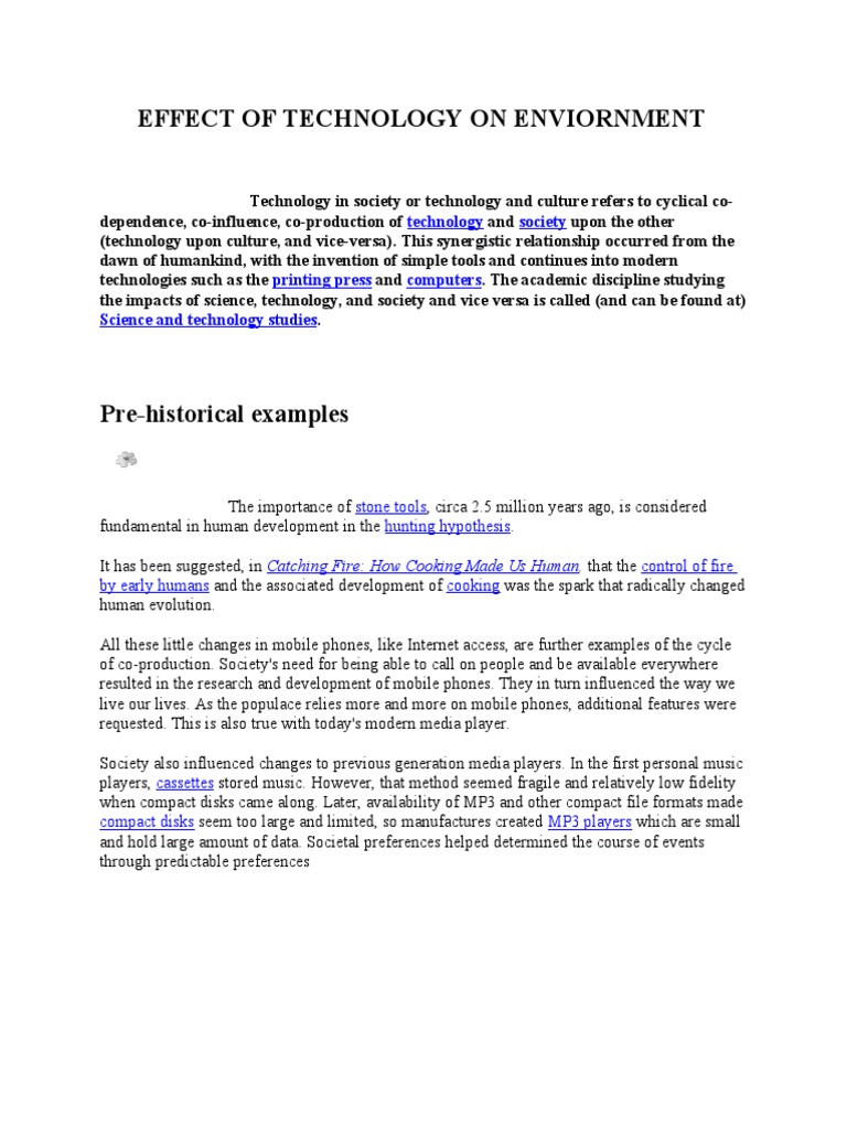 Effect of Technology On Enviornment | PDF | Science | Pollution