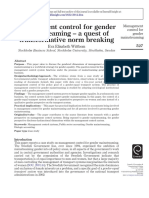 Management Control For Gender Mainstreaming A Quest of Transformative Norm BreakingJournal of Accounting and Organizational Change