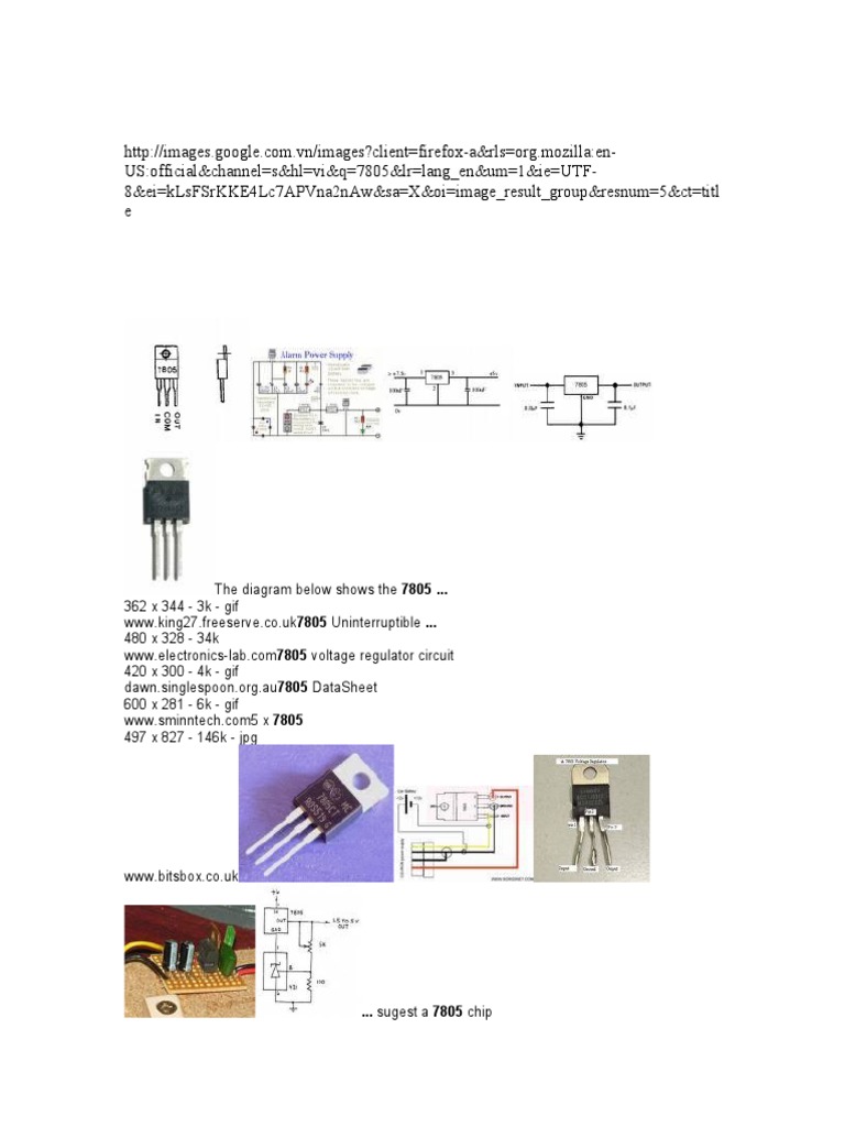 7805 Voltage Regulator Overview | PDF | Business